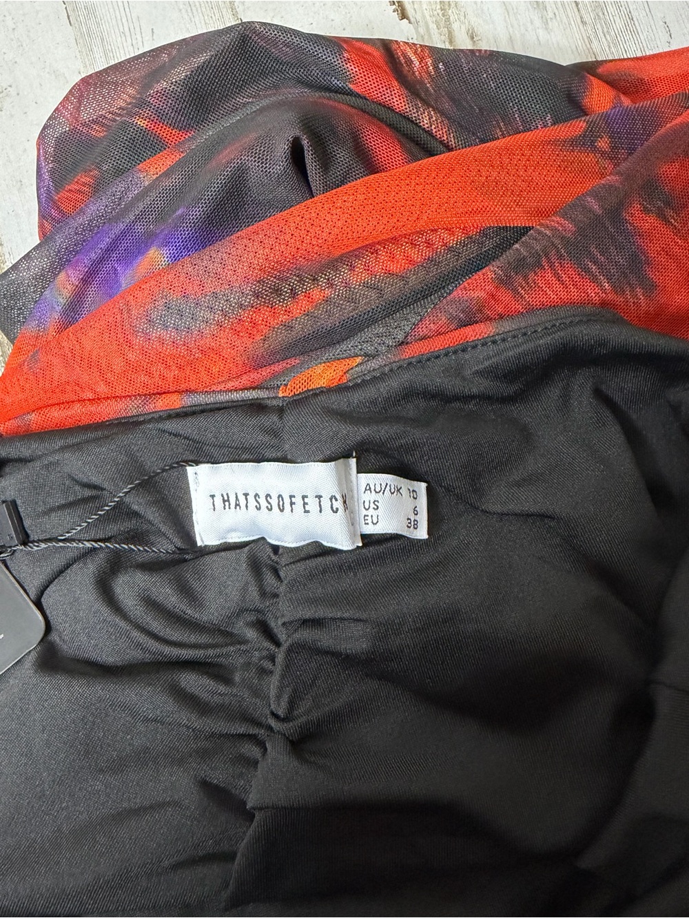 Black Lace Halter Maxi Dress with Bold Red Print - Picture 4 of 7